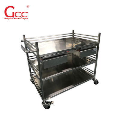 Pabrikan Rumah Sakit atau Industri Makanan Trolley stainless steel untuk mudah geser