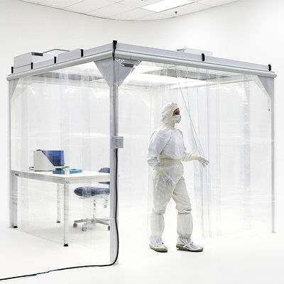 Sistem Cleanroom Modular 220V 50HZ Sederhana Dengan Tirai Anti Statis