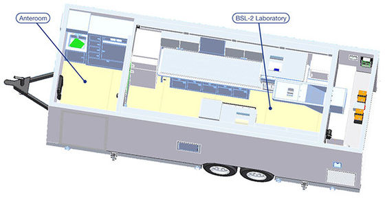 Laboratorium Kabin PCR Mobile ISO 30KW Prefab Cleanroom Container